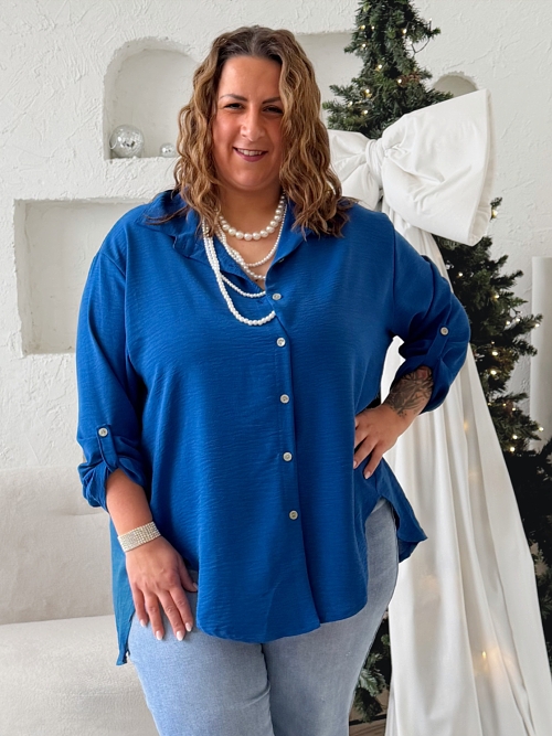 Košile Linda do 4XL - královsky modrá