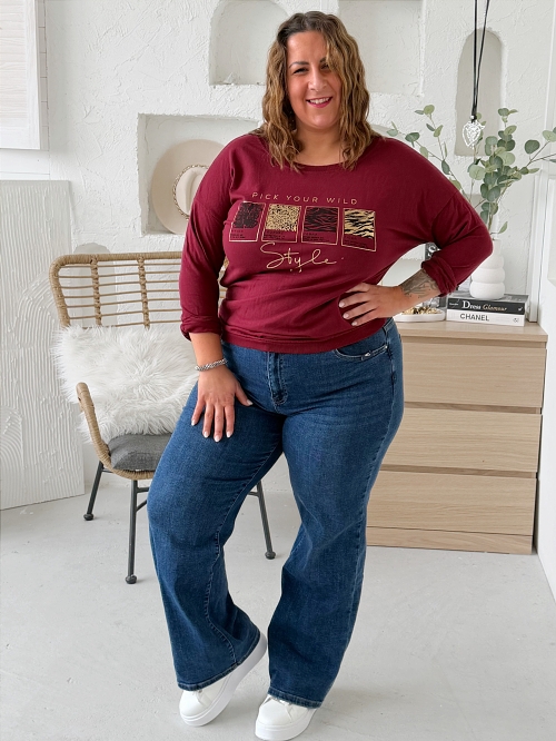 Mikinové tričko Style do 3XL - vínové