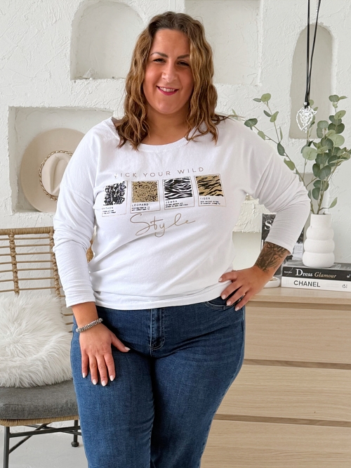Mikinové tričko Style do 3XL - bílé