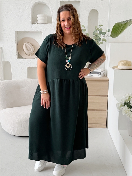 Šaty Sunny Comfort do 5XL - tm.smaragdová