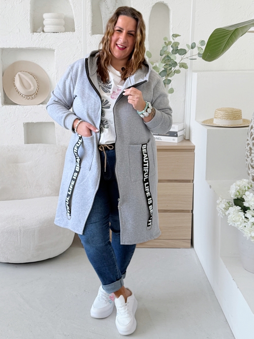 Cardigan Sporty Style do 3XL šedý