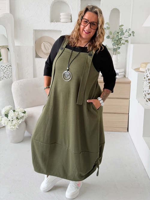 Laclové šaty Myself do 4XL - khaki