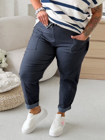 Elastické kalhoty Siera do 4XL denim