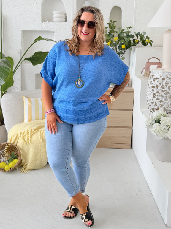Fáčové tričko Freya do 3XL - modré