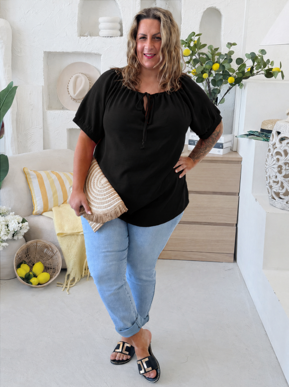 Halenka Nora Free do do 4XL - ČERNÁ