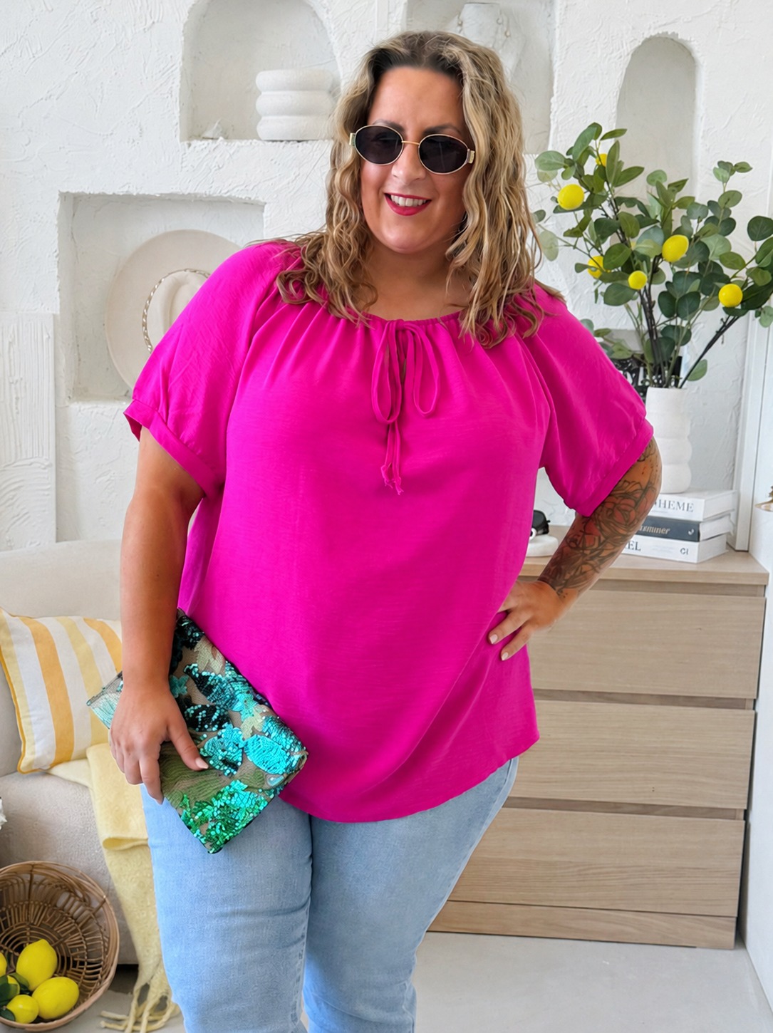 Halenka Nora Free do do 4XL - fuchsiová