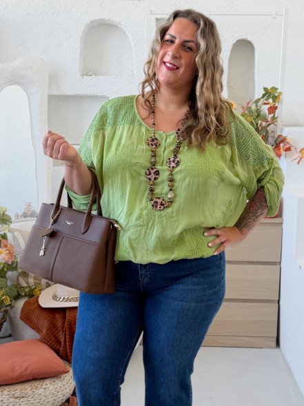Lehounká halenka Lea do 4XL - limetka