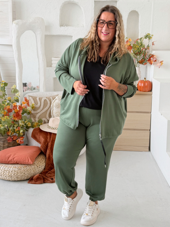 Máselková tepláková souprava Lobby do 4XL - khaki