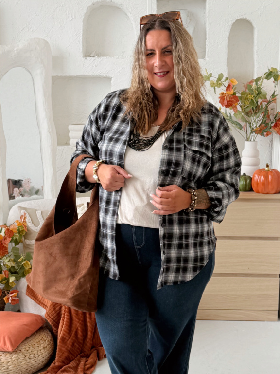 Kárová košile Elin do 3XL - černá
