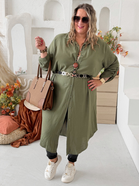 Dlouhá košile Lenny do 4XL - khaki
