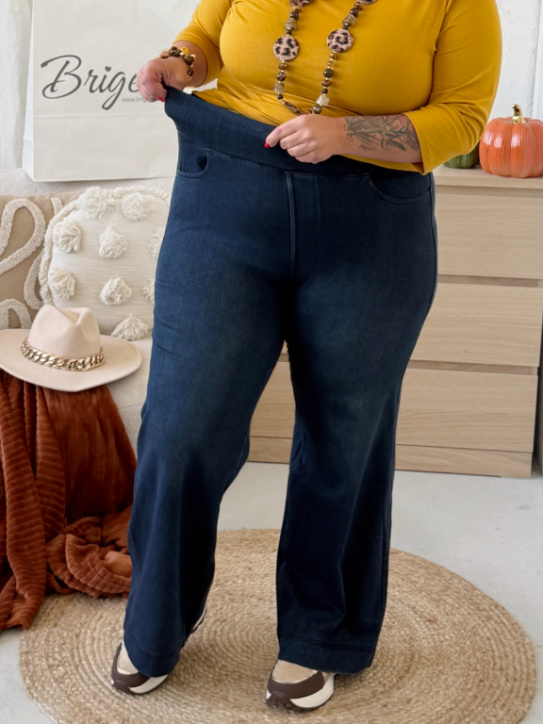 Džegíny Adena do 4XL - tmavě modrý denim
