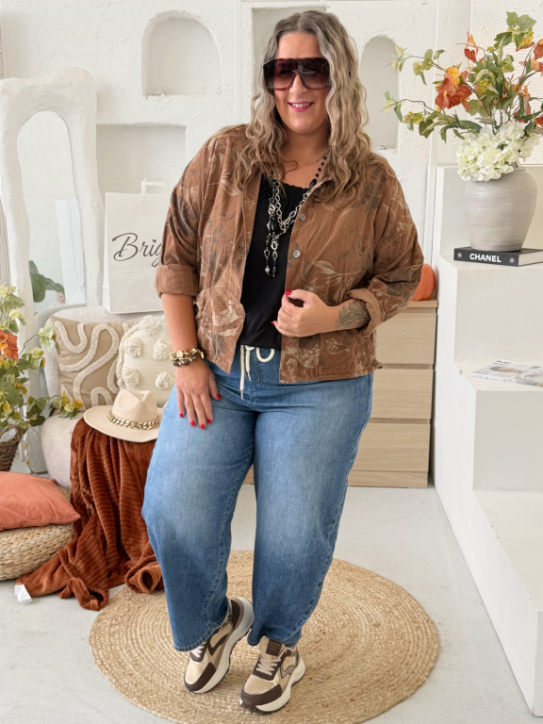 Manšestrová košile Limba do 3XL - karamel