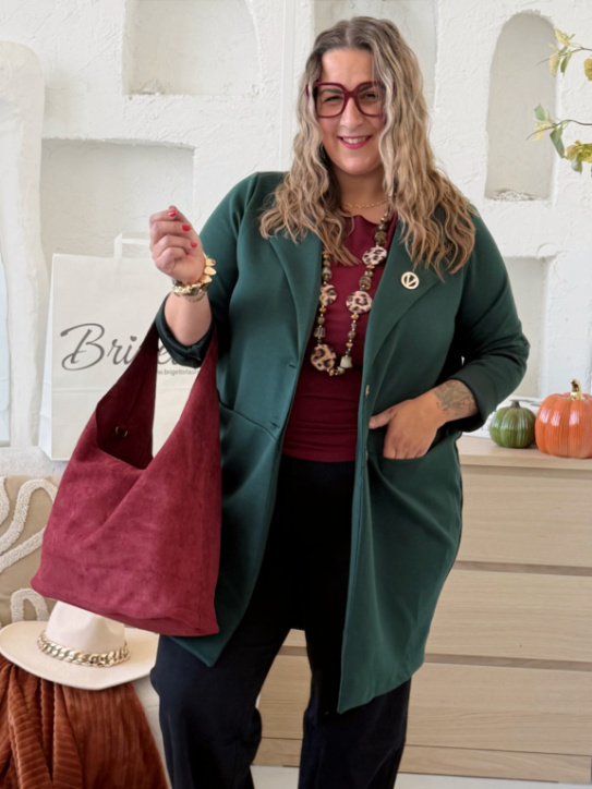 Delší máslové sáčko Gloria do 3XL - smaragdové