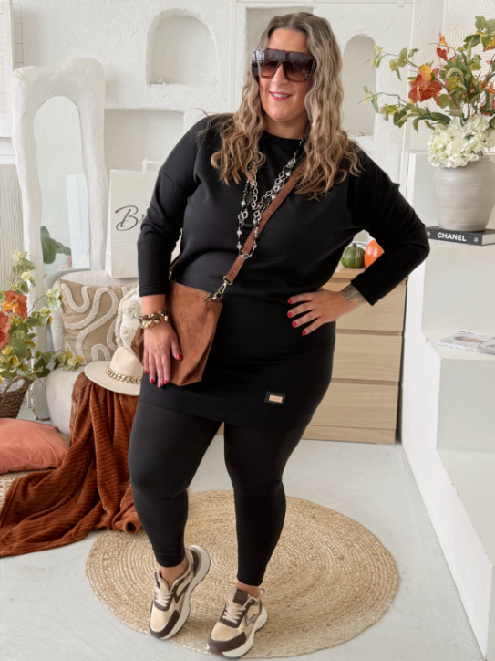 Úpletové šaty Jesica do 3XL - černé