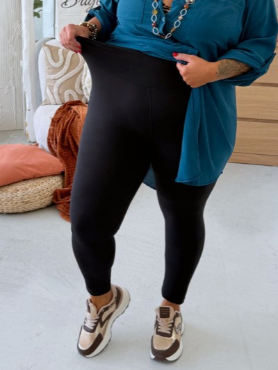 Bambusové legíny až na 5XL - černé