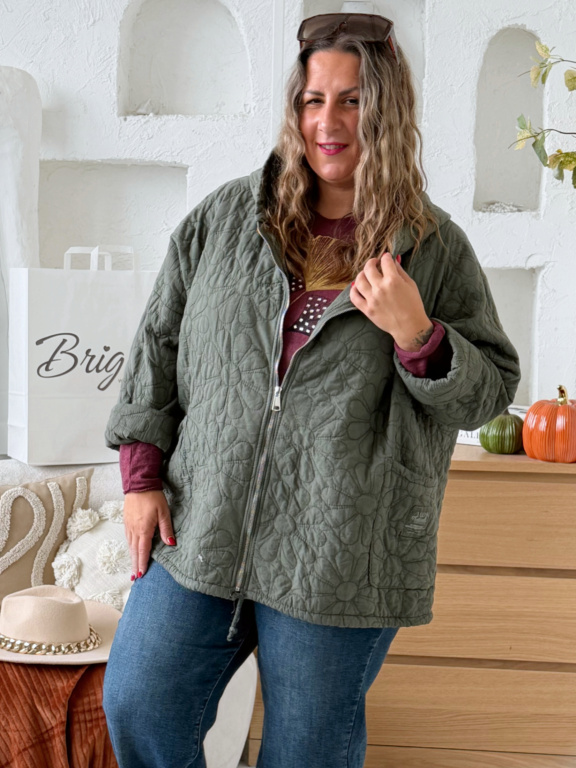 Podzimní prošívaná bunda Jolly do 4XL - khaki