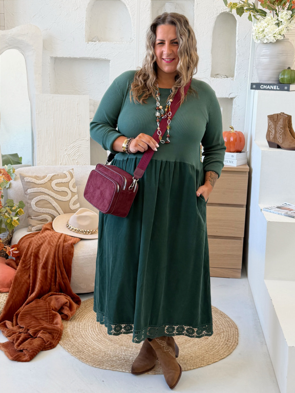 Bavlněné šaty Julia do 4XL - smaragdové