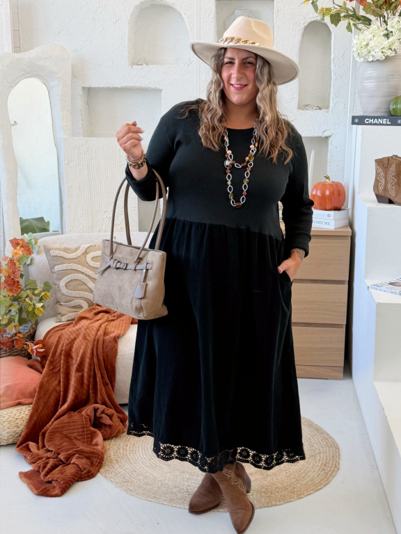 Bavlněné šaty Julia do 4XL - černé