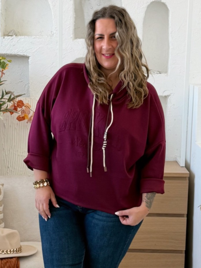 Mikina Brooklyn máselko do 3XL - bordó