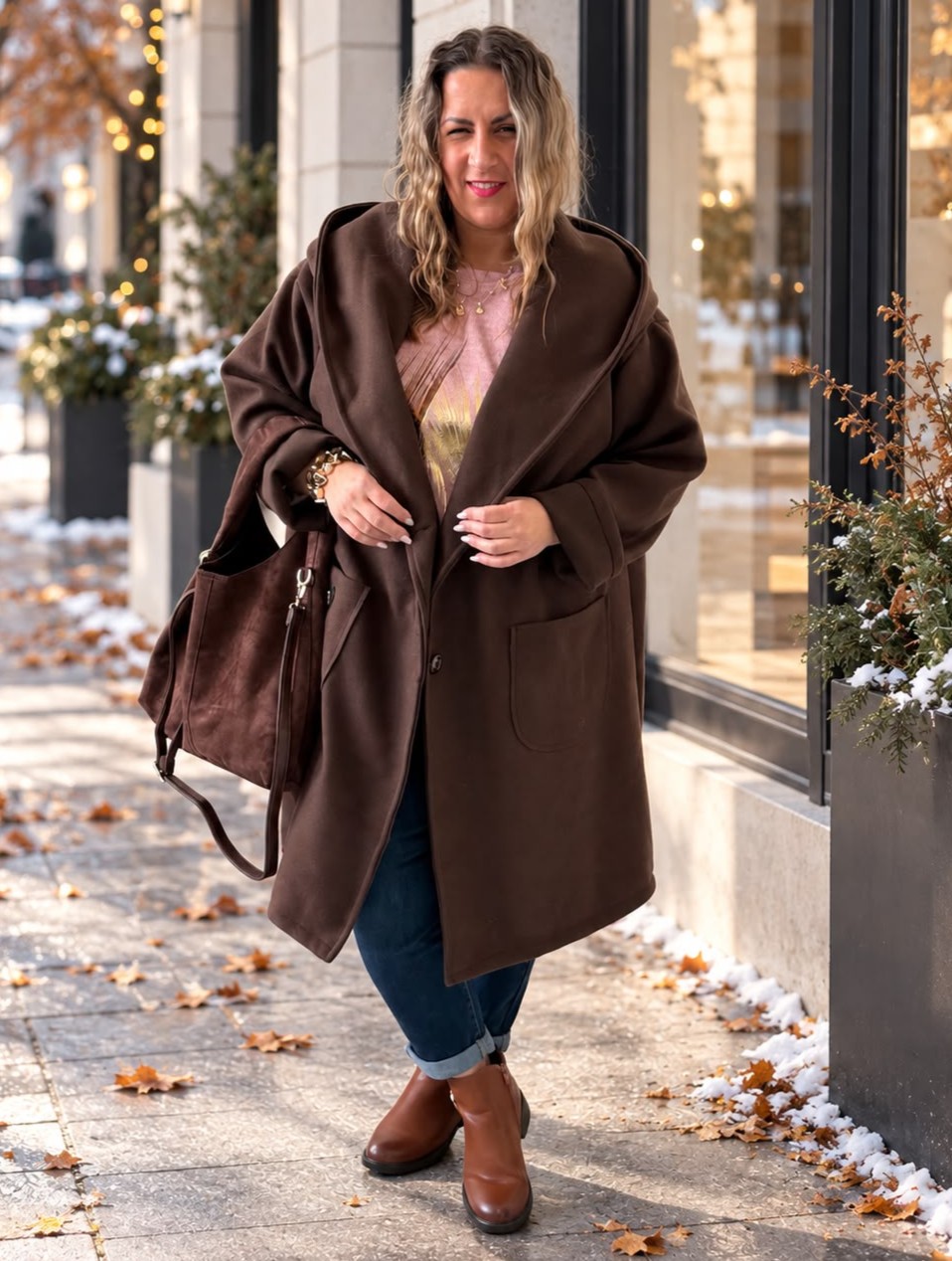 Oversize kabát Margot do 5XL - krémový