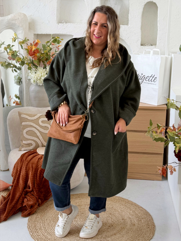 Oversize kabát Margot do 5XL - khaki