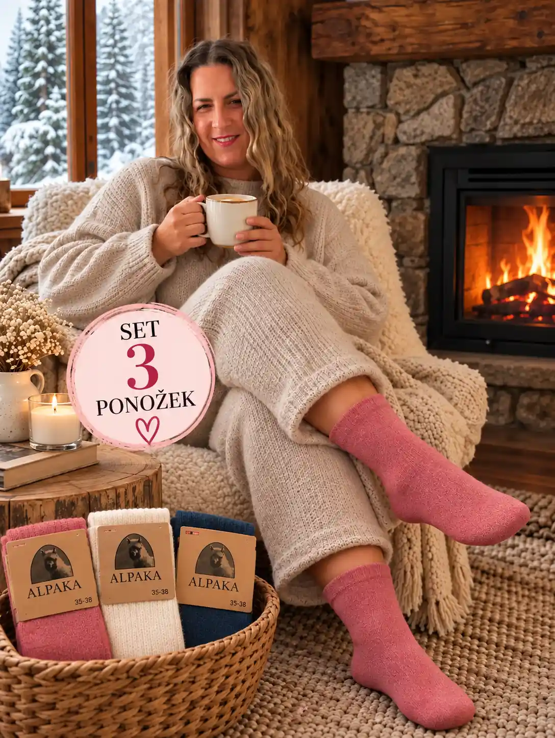 Set dámských ponožek Wool Alpaka - kvalitní teplé ponožky!