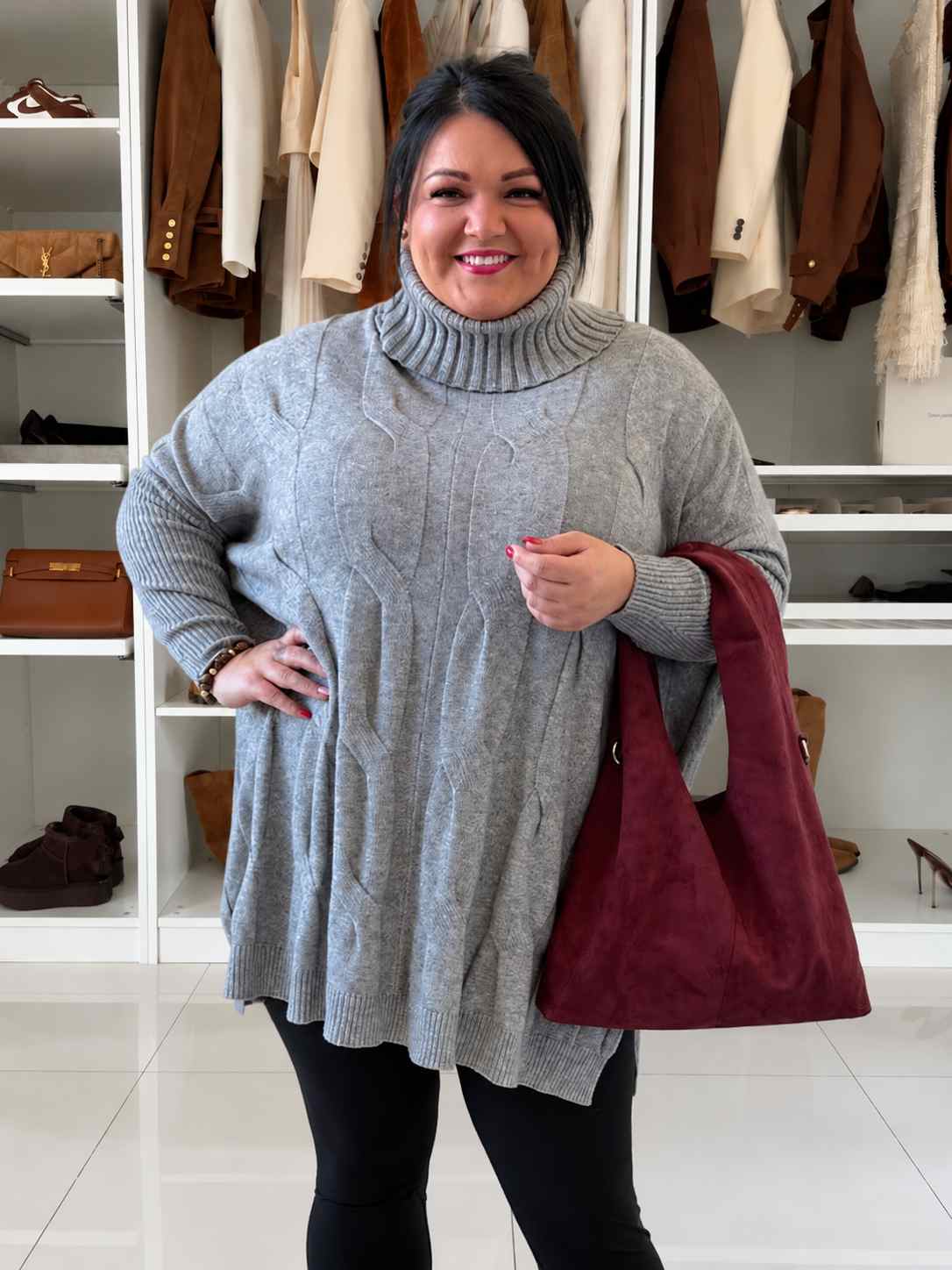Oversize rolák Sofie do 4XL - šedý