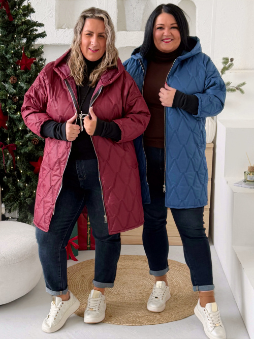 Přechodová bunda Marlen do 3XL - vínová
