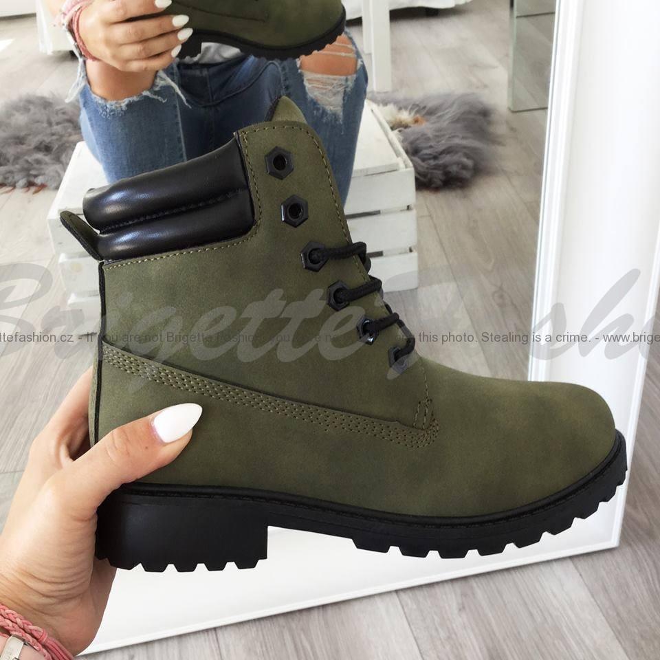 Khaki vyteplené workery
