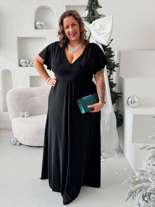 Plesové šaty Sparkle do 4XL černé