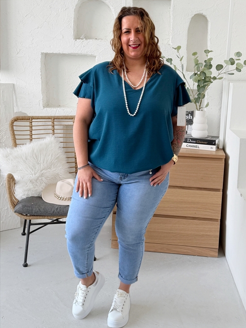 Halenkové tričko Modish do 3XL petrolej