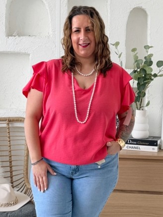 Halenkové tričko Modish do 3XL fuchsiové