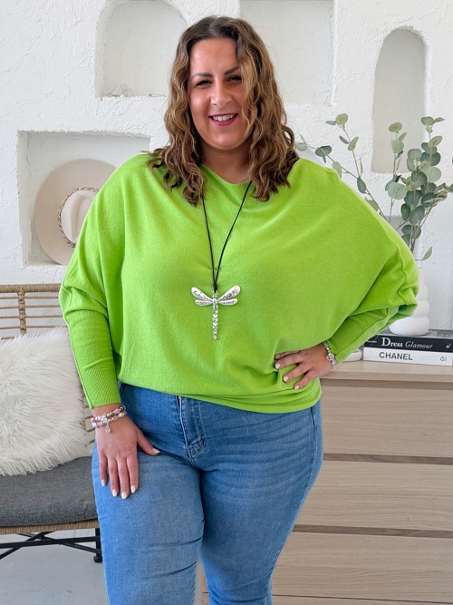 Svetr Lucy do 4XL - limetková