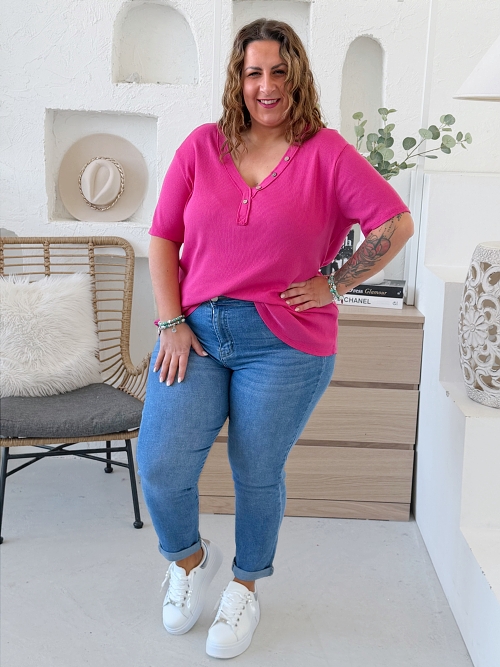 Stylové tričko Robin do 4XL - fuchsiová 