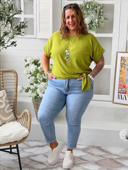 Halenka Julia se zavazováním do 3XL oliva