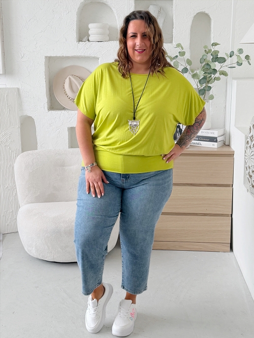 Viskózové tričko Sula do 3XL světlá limetka