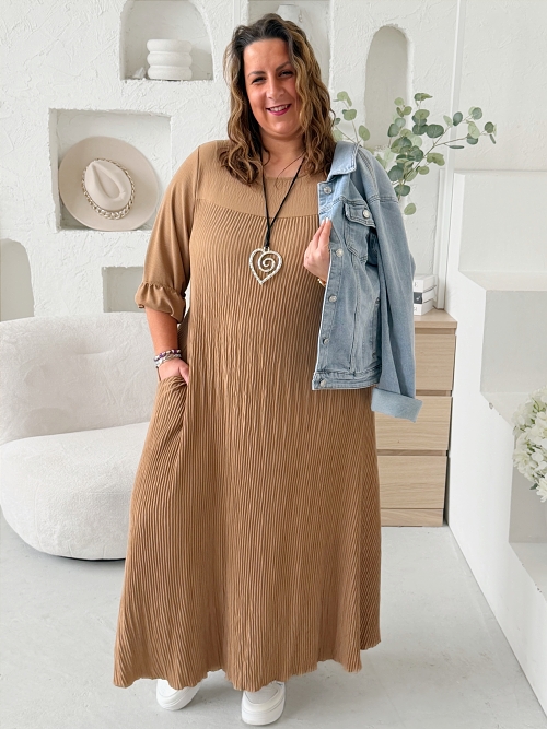 Šaty Perfect Feel do 5XL - camel