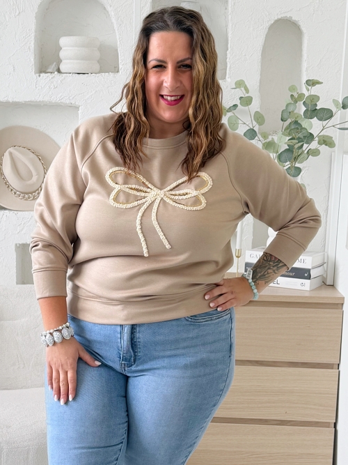 Máslová mikina Woman Bow do 3XL -  fango 