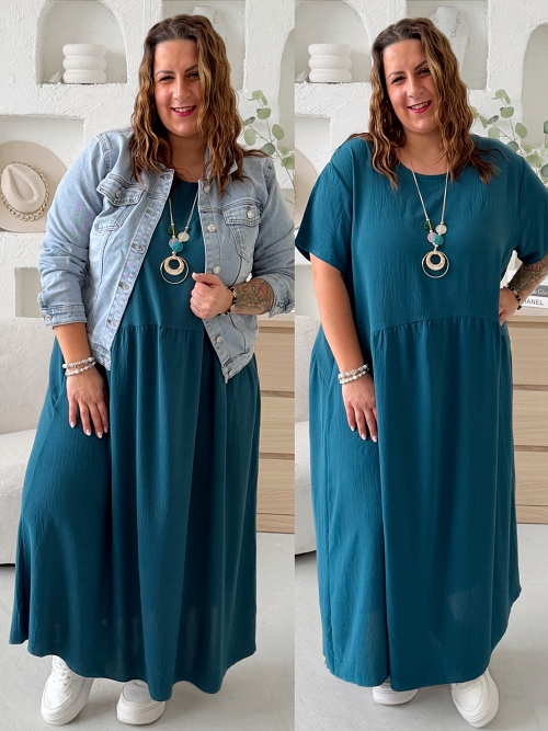 Šaty Sunny Comfort do 5XL - petrolej