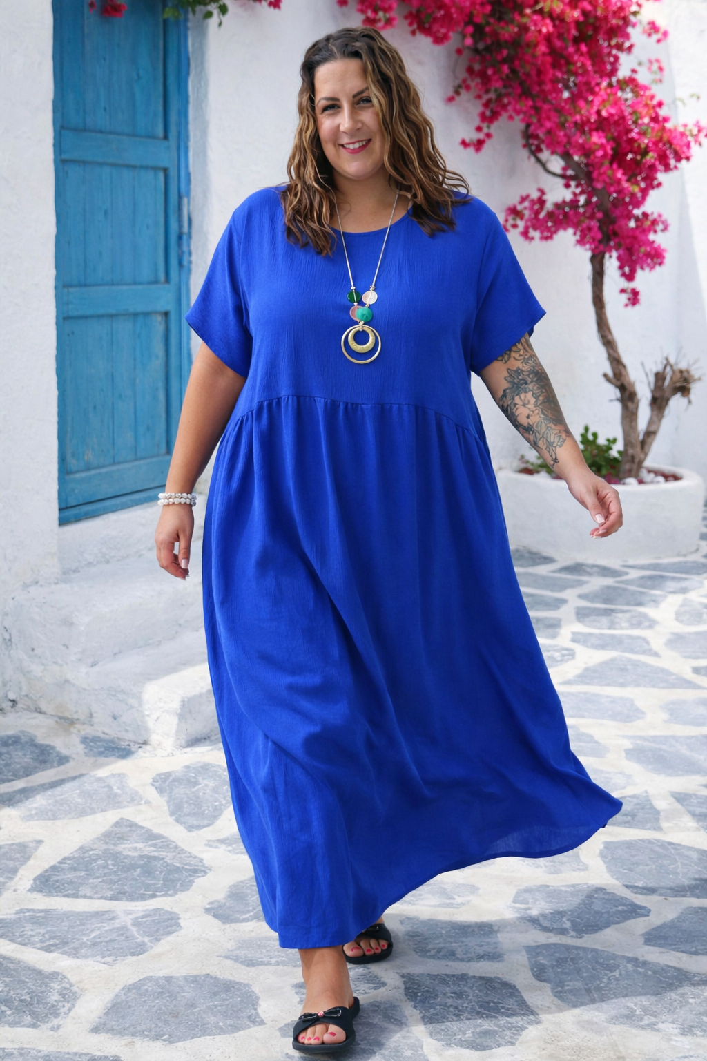 Šaty Sunny Comfort do 5XL - královsky modré
