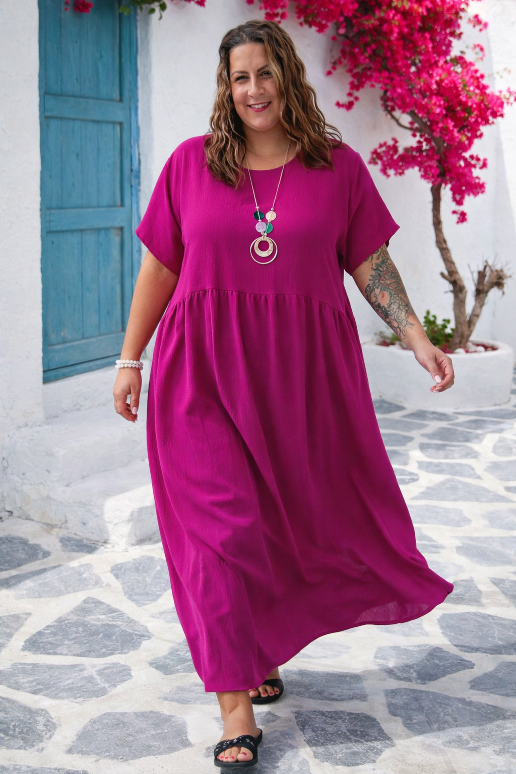 Šaty Sunny Comfort do 5XL - ostružina