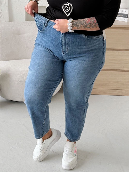 Velmi pružné džíny větších velikostí balonové do 4XL