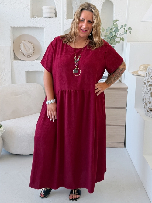 Šaty Sunny Comfort do 5XL - bordó