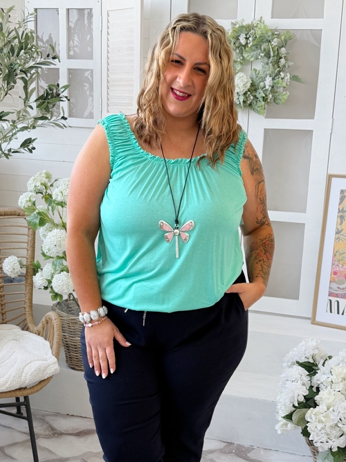 Superelastické tílko do 4XL mintové