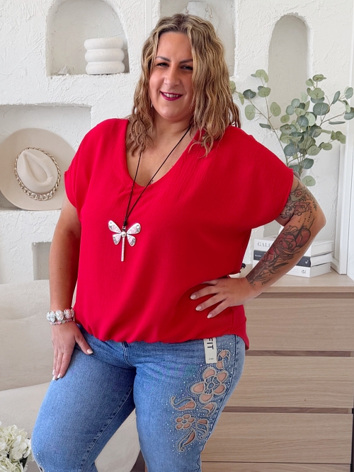 Halenka Brenda do 3XL - červená
