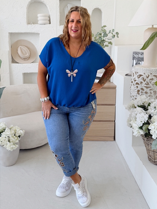 Halenka Brenda do 3XL - královsky modrá