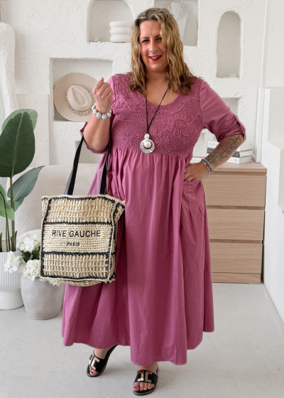 Šaty Exclusive Romance do 4XL - starorůžové