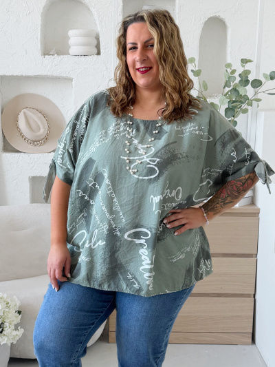 Volná halenka CikCak do 4XL - khaki
