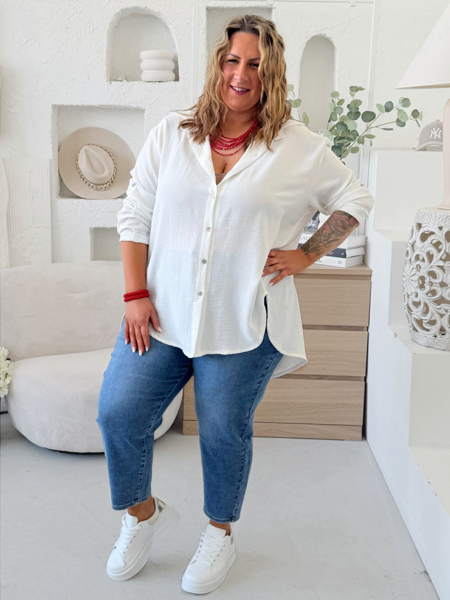 Košile Linda do 4XL - bílá