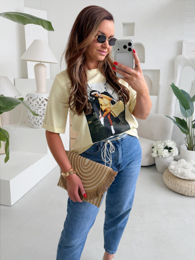 Tričko s 3/4 rukávem Lady do XL - žluté